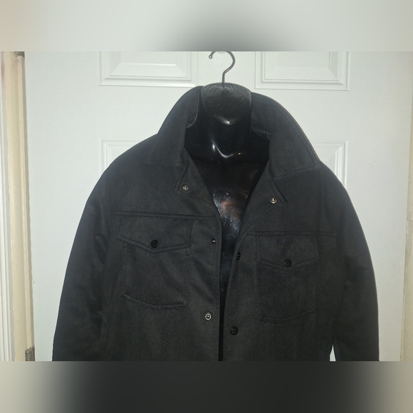 Men's Robert Graham Vegan Suede Quilted Lining Jacket Flap Pockets MED MSRP $228 - Picture 5 of 10